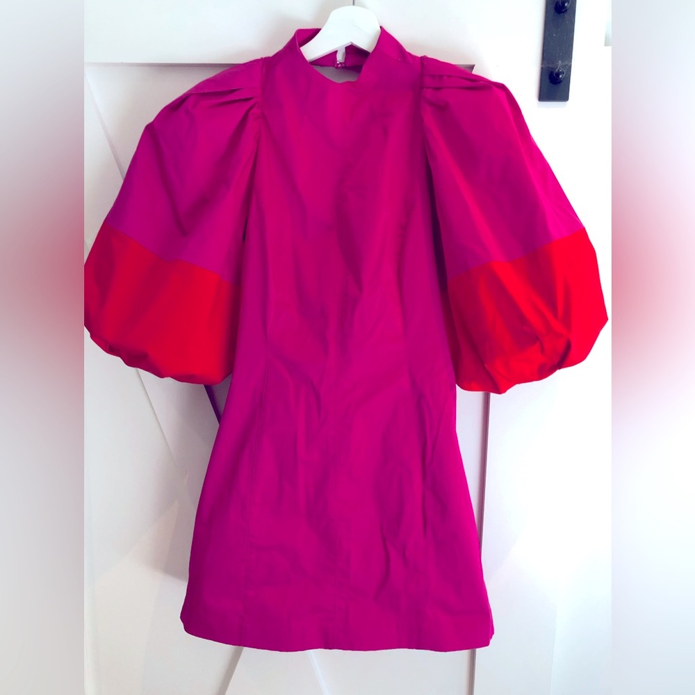 Banana Republic - Harbison - dress - mini - puff sleeve - pink